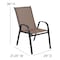 Flash Furniture 3PC Patio Set-23.5SQ Glass Table, 2 Brown Chairs TLH-073A1303C-BN-GG - alternate 4